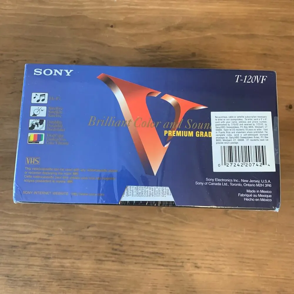 Sony T-120VF 246m VHS 6 Hour Premium Grade NOS Pack of 6